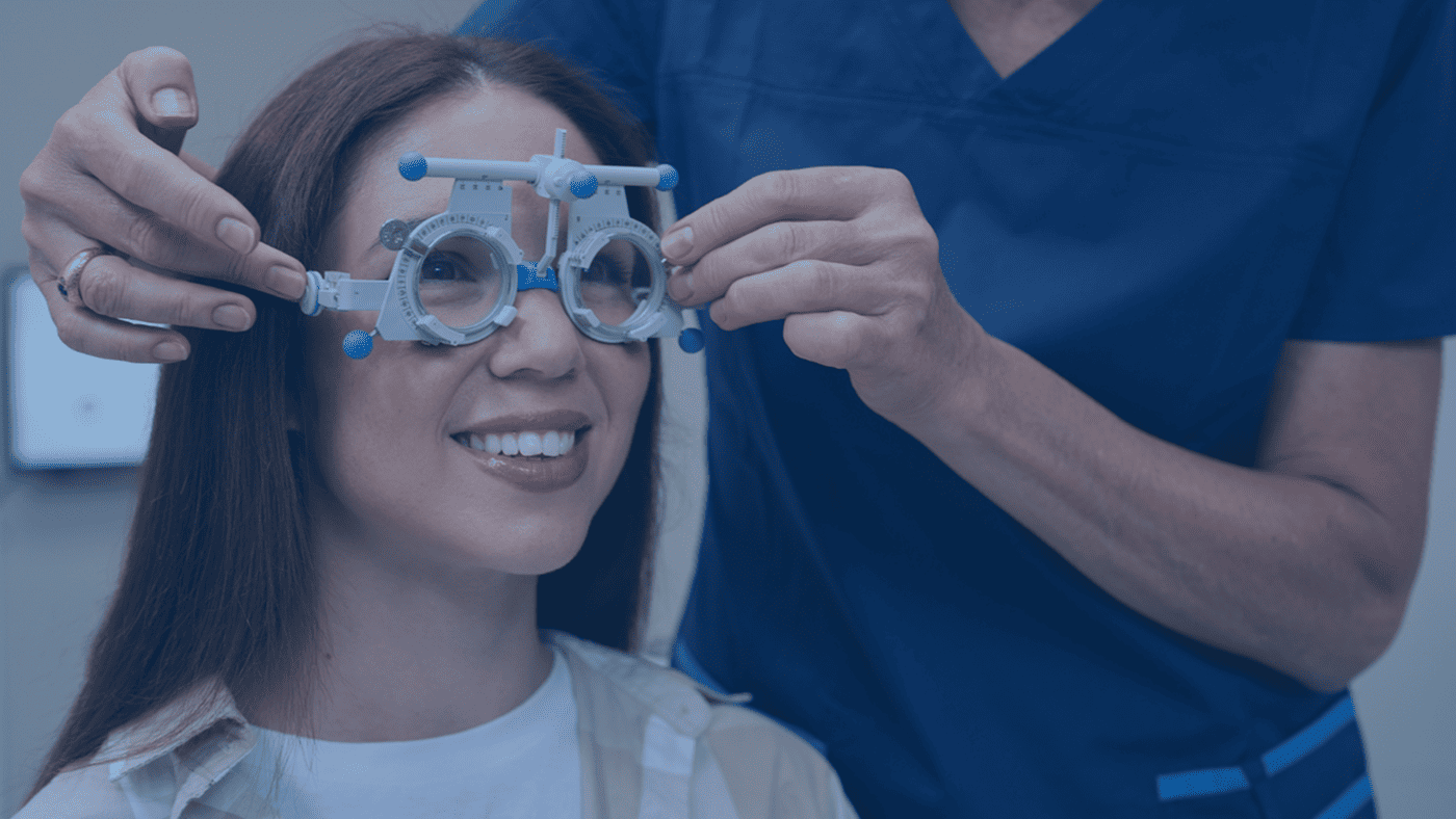 Doctor of Abate Eye hospital in Kerala examining patient's eye